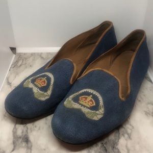 Stubbs & Wooton blue shark jaw crown loafer